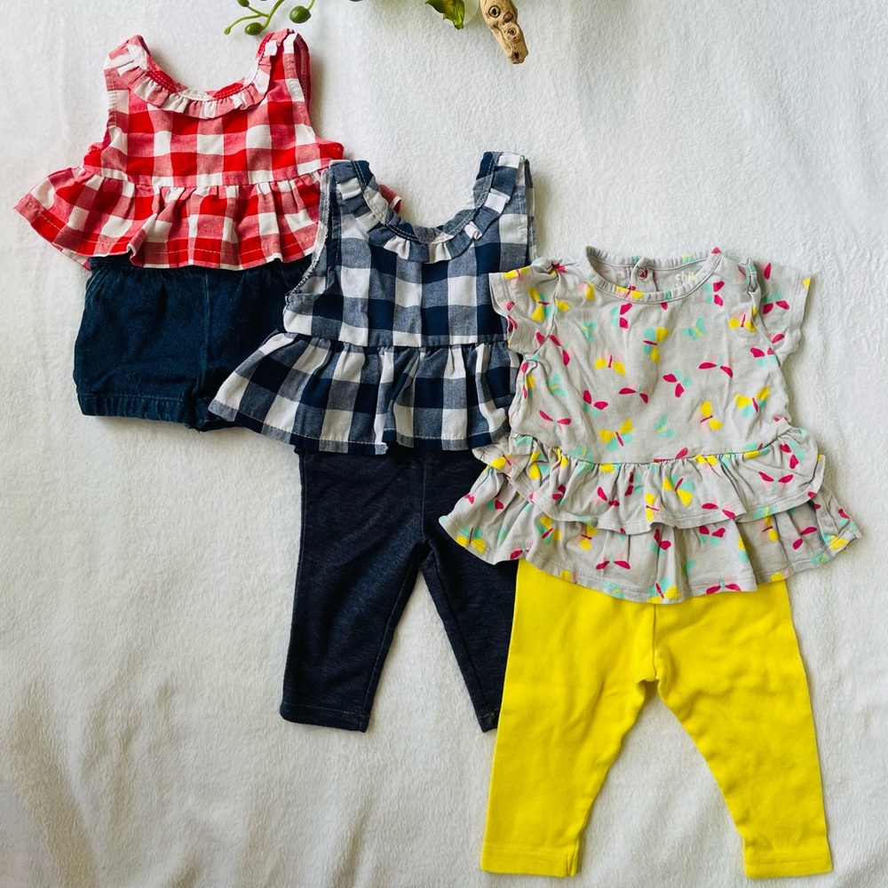 Beautiful Baby Girl Outfits Set of 3 Pants, Shirts, Shorts
